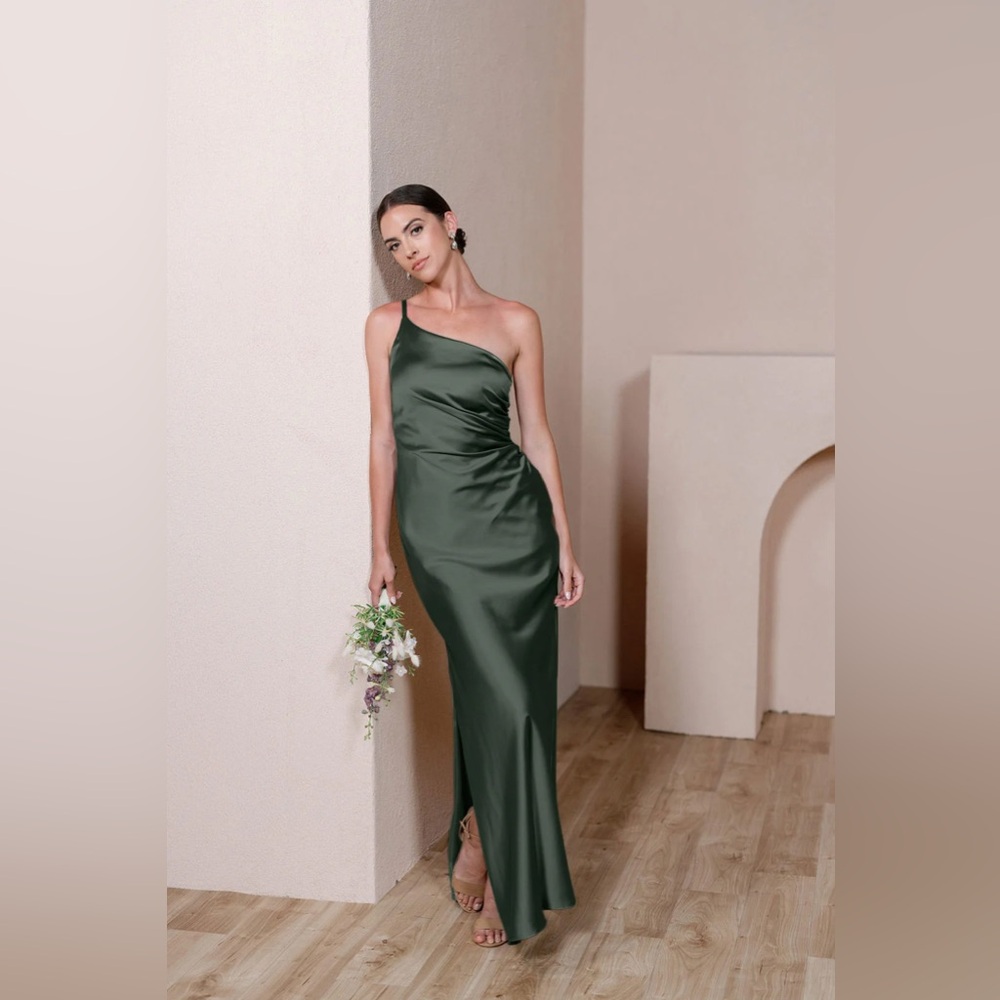 Revelry Jade Satin Dress